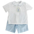 Petit Ami Baby Boy Easter Bunny Collar Shirt & Short Set