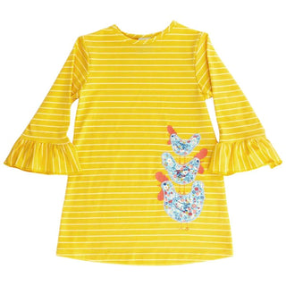 Stacked Chickens- Girls Knit Dress