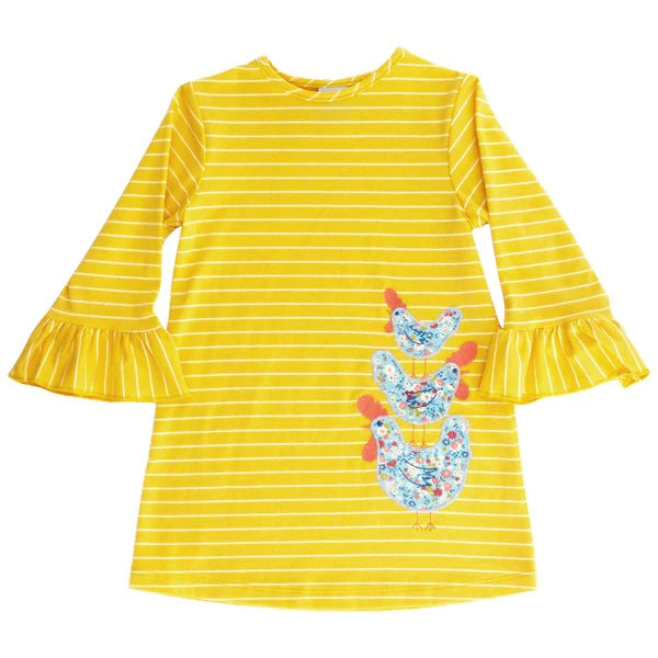 Stacked Chickens- Girls Knit Dress