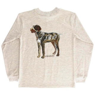 J. Bailey Long Sleeve Logo Tee- Dog on Oatmeal