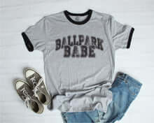 Ballpark Babe Shirt-Women's Graphic Tees-Simply Blessed Children's Boutique