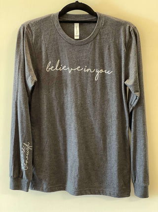 Believe in You long sleeve shirt-Women's Long Sleeve Shirts-Simply Blessed Children's Boutique