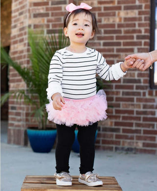 Black Footless Ruffle Tights-Girls Leggings/Bottoms-Simply Blessed Children's Boutique