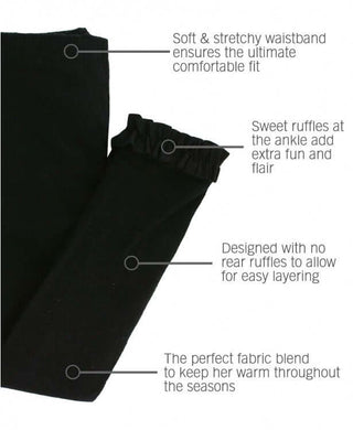 Black Footless Ruffle Tights-Girls Leggings/Bottoms-Simply Blessed Children's Boutique