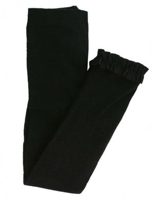 Black Footless Ruffle Tights-Girls Leggings/Bottoms-Simply Blessed Children's Boutique