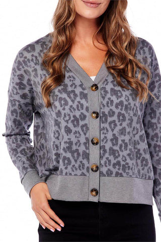 Black Leopard Cardigan-Women's Long Sleeve Shirts-Simply Blessed Children's Boutique