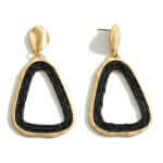 Black Rattan Dangle Earrings-Women's Earrings-Simply Blessed Children's Boutique