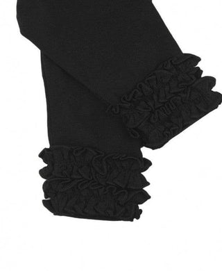 Black Ruffle Leggings-Girls Leggings/Bottoms-Simply Blessed Children's Boutique