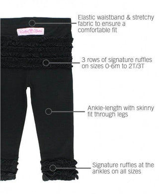 Black Ruffle Leggings-Girls Leggings/Bottoms-Simply Blessed Children's Boutique