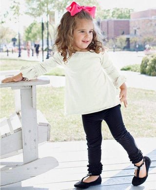 Black Ruffle Leggings-Girls Leggings/Bottoms-Simply Blessed Children's Boutique