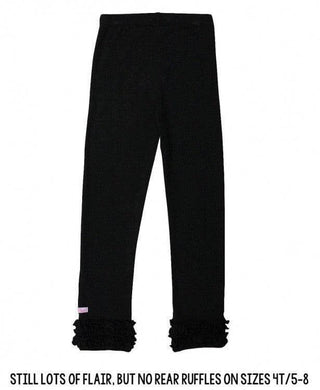 Black Ruffle Leggings-Girls Leggings/Bottoms-Simply Blessed Children's Boutique