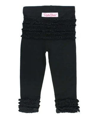Black Ruffle Leggings-Girls Leggings/Bottoms-Simply Blessed Children's Boutique