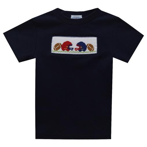 Football Smocked Short Sleeve Shirt-Boys-Simply Blessed Children's Boutique