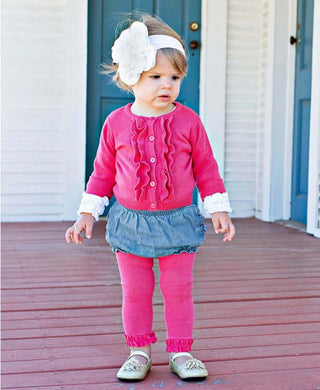 Candy Footless Ruffle Tights-Girls Leggings/Bottoms-Simply Blessed Children's Boutique