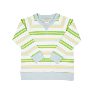 Cassidy Comfy Crewneck (Unisex) Seacrest Stripes With Buckhead Blue - TBBC-Misc.-Simply Blessed Children's Boutique