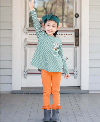 Cider Ruffle Leggings - Ruffle Butts-Girls Leggings/Bottoms-Simply Blessed Children's Boutique