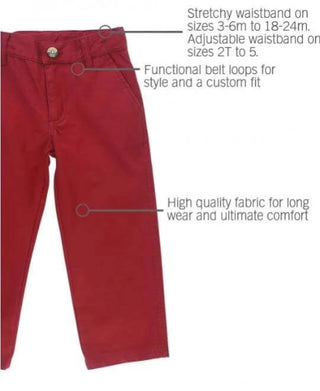 Cranberry Straight Chino Pants-Boys Outfit Sets-Simply Blessed Children's Boutique
