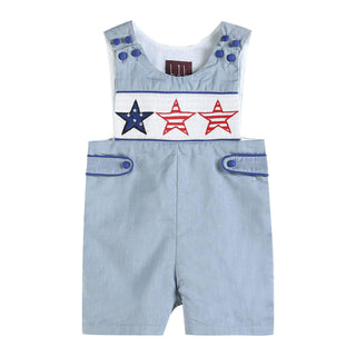Denim Look 4th of July Stars Baby Short Pant John Johns-Boys One-Piece-Simply Blessed Children's Boutique