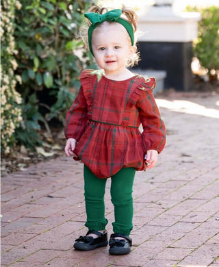 Evergreen Footless Ruffle Tights - Ruffle Butts-Girls Leggings/Bottoms-Simply Blessed Children's Boutique
