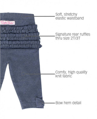 Faux Denim Bow-Detail Capri Leggings - Ruffle Butts-Girls Leggings/Bottoms-Simply Blessed Children's Boutique