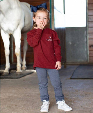 Faux Denim Ruffle Leggings-Girls Leggings/Bottoms-Simply Blessed Children's Boutique