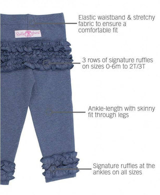 Faux Denim Ruffle Leggings-Girls Leggings/Bottoms-Simply Blessed Children's Boutique