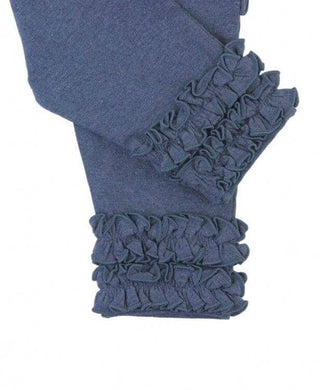 Faux Denim Ruffle Leggings-Girls Leggings/Bottoms-Simply Blessed Children's Boutique