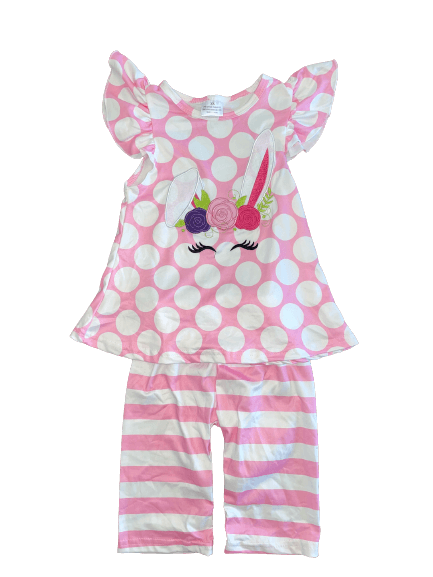 Girls Pink Bunny Matching Outfit