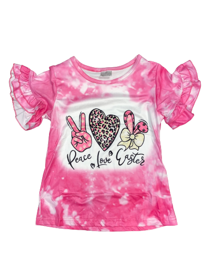 Girls Peace & Love Easter Boutique Tshirt