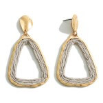 Gray Rattan Earrings