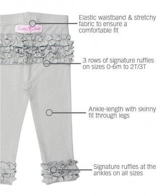 Gray Ruffle Leggings-Girls Leggings/Bottoms-Simply Blessed Children's Boutique