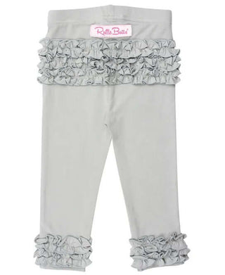 Gray Ruffle Leggings-Girls Leggings/Bottoms-Simply Blessed Children's Boutique