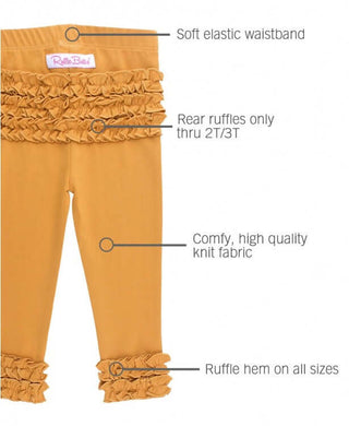 Honey Ruffle Leggings - Ruffle Butts-Girls Leggings/Bottoms-Simply Blessed Children's Boutique