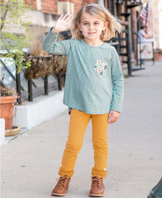 Honey Ruffle Leggings - Ruffle Butts-Girls Leggings/Bottoms-Simply Blessed Children's Boutique