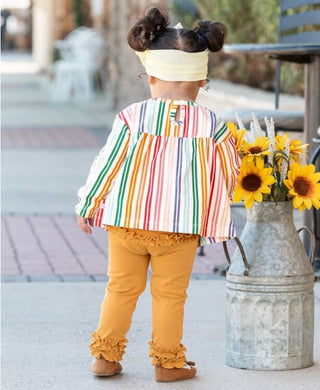 Honey Ruffle Leggings - Ruffle Butts-Girls Leggings/Bottoms-Simply Blessed Children's Boutique