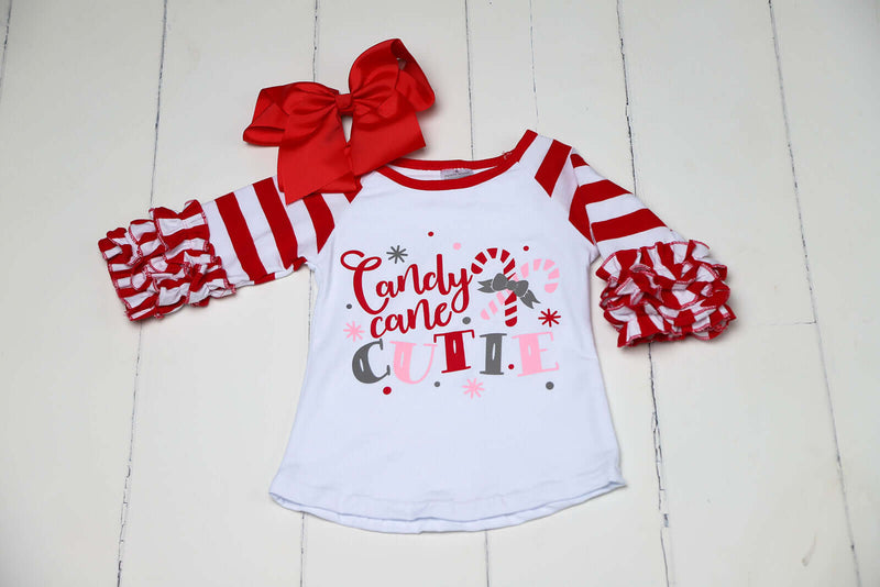 Candy Cane Cutie Shirt-Girls-Simply Blessed Children's Boutique