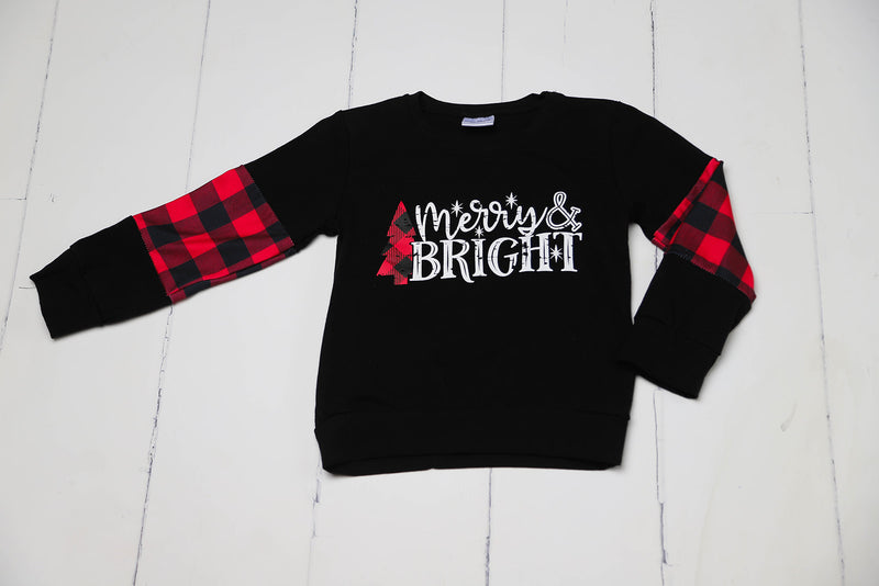Merry and Bright Sweatshirt-Girls-Simply Blessed Children's Boutique