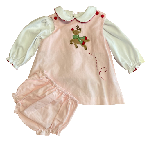 Pink Reindeer Baby Girl Outfit