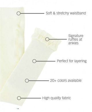 Ivory Footless Ruffle Tights - Ruffle Butts-Girls Leggings/Bottoms-Simply Blessed Children's Boutique