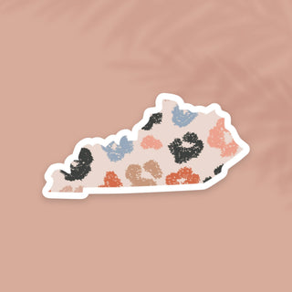Kentucky Cheetah Print State Sticker-Home/Gift-Simply Blessed Children's Boutique