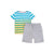 Dip Dye Stripe Organic Baby Tee & French Terry Short Set