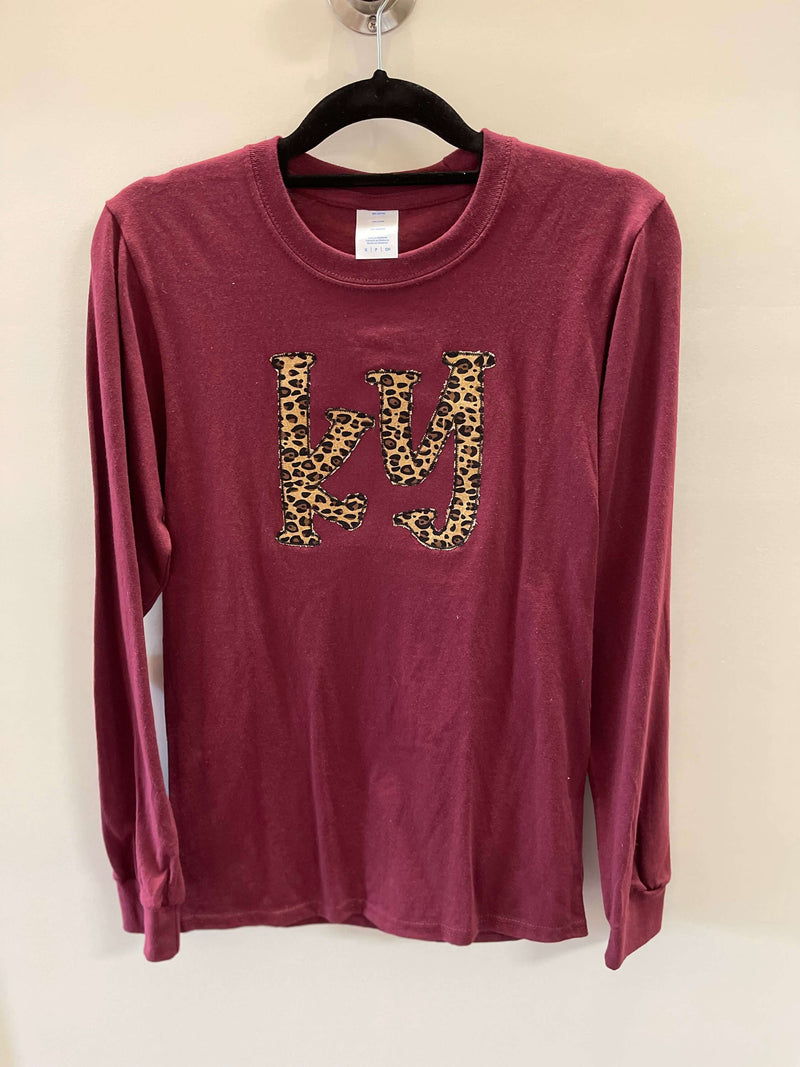 Burgundy Ladies KY Applique Shirt