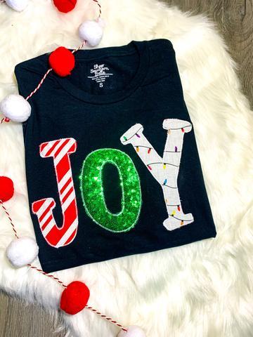 JOY festive long sleeve navy shirt