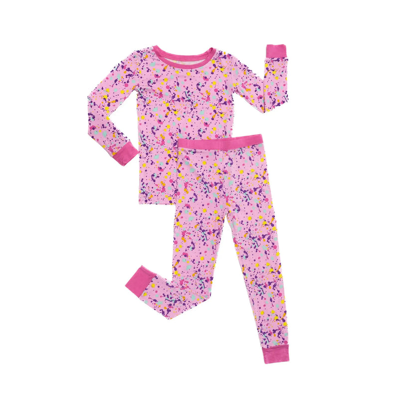 Pink Paint Party Two-Piece Pajama Set