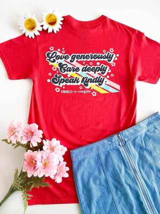 Love Generously T-Shirt - Deep Coral-Misc.-Simply Blessed Children's Boutique