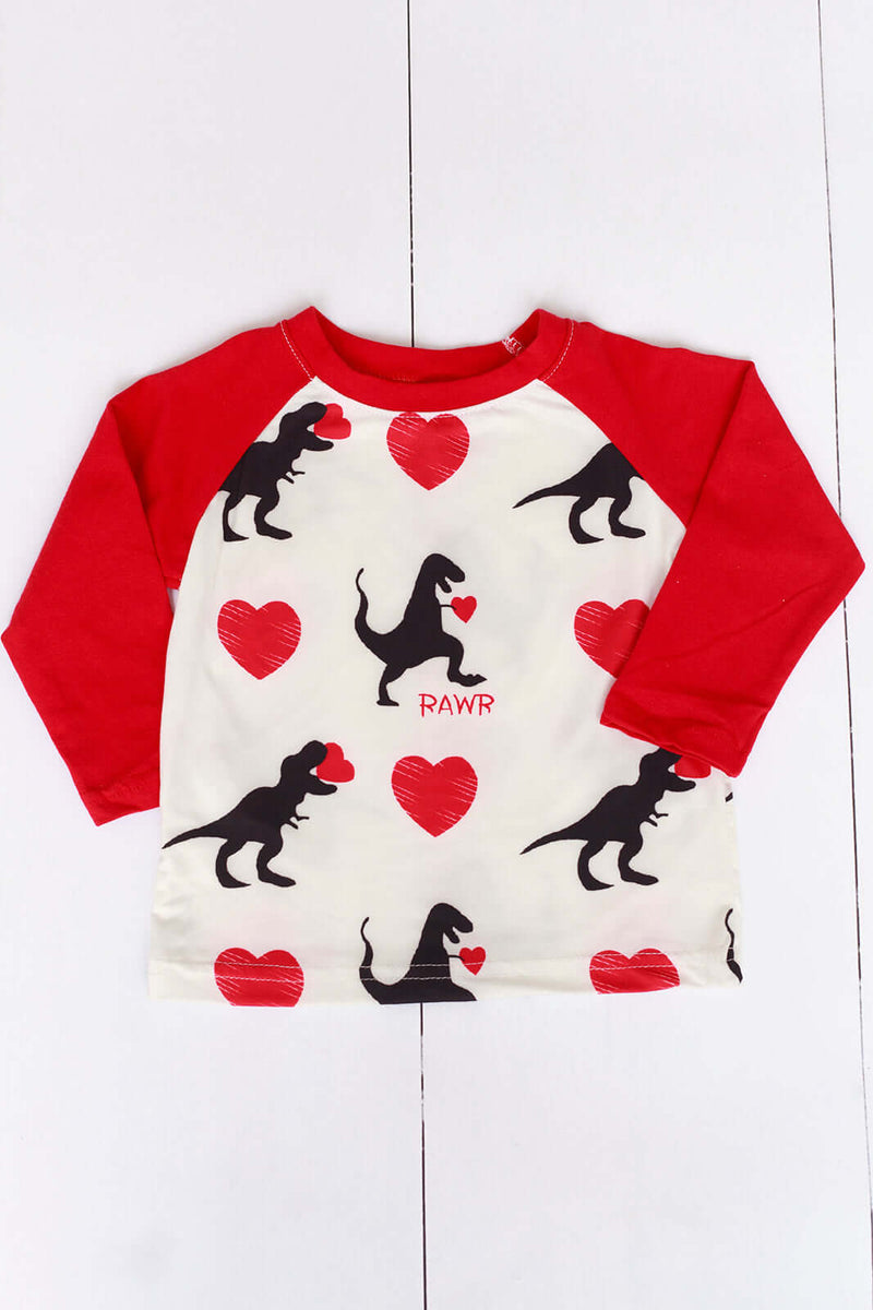 Dinosaur Valentine Shirt-Boys-Simply Blessed Children's Boutique