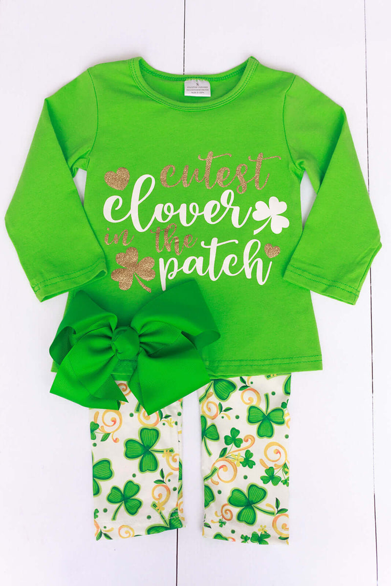 Cutest Clover in the Patch Outfit-Girls-Simply Blessed Children's Boutique