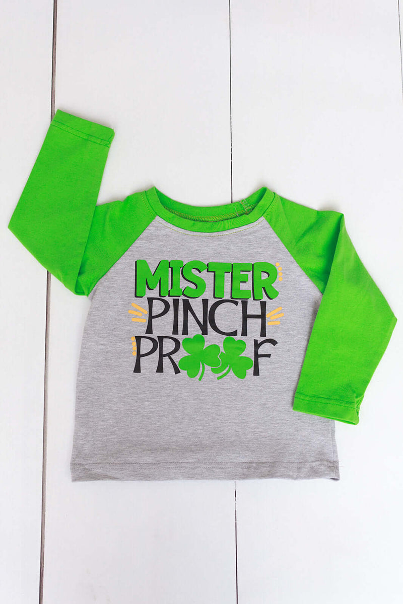 boy's St Patrick's Day green baseball tee