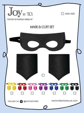 Mask and Cuff Set - Black-Toys-Simply Blessed Children's Boutique