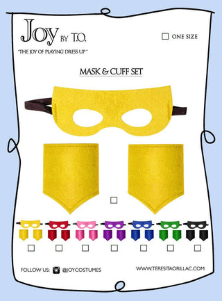 Mask and Cuff Set Yellow-costumes-Simply Blessed Children's Boutique